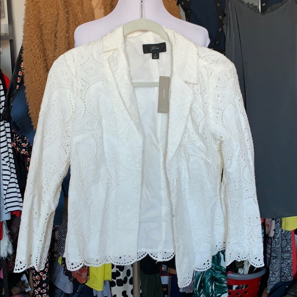 NWT jcrew eyelet lace blazer jacket